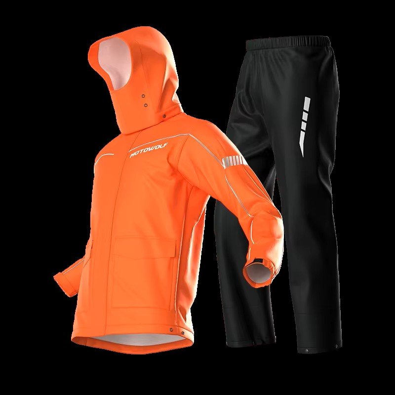 TRAJE IMPERMEABLE MOTOWOLF NARANJA